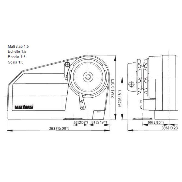 Elektryczna winda kotwiczna Vetus ALEX III 1000W | 24V | 8 mm
