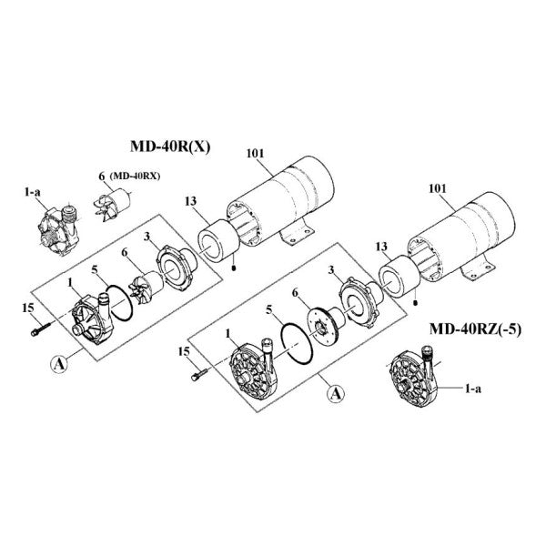 Iwaki MD0655 - MD-40RZ5M pumpehus hvid