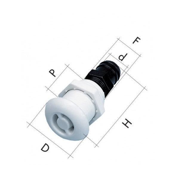 Okrągły odpowietrznik Tru-Design do zbiorników wody czarnej 25 mm - AQ4053