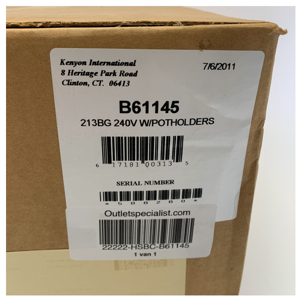 Jednopalnikowa kuchenka elektryczna na alkohol Kenyon B61145 ze stali nierdzewnej