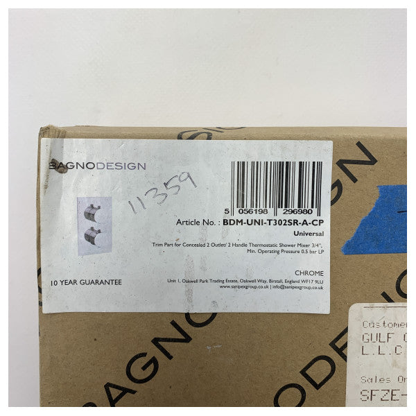 Bagnodesign Universal Trim Part for Doċċa Mixostatika Mixer-BDM-Uni-T302SR-A-CP