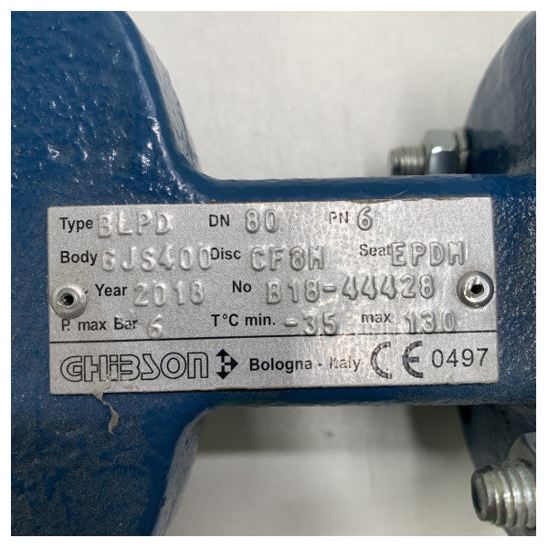 Ghibson BLPD DN80 GJS400 butterfly valve