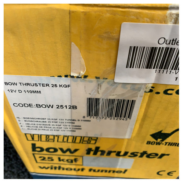 Vetus BOW2512B 25 KGF 12V 110M propulseur d'étrave et de poupe