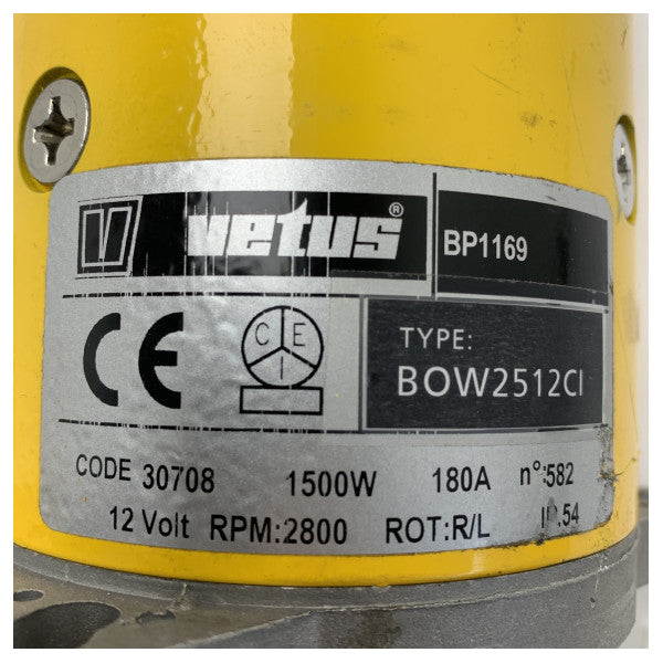 Vetus BP1169 BOW2512 motore elettromotore per propulsore di prua 25 KGF 12V