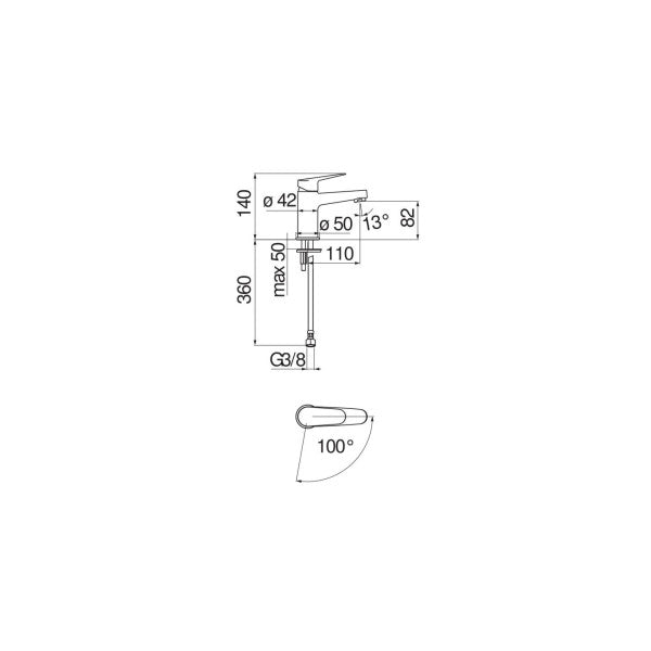 Nobili Blues Single lever chroom mixer tab - BS101118/3CR