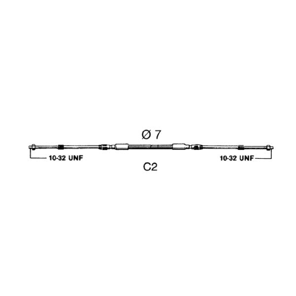 Ultraflex C2 stainless steel engine steering cable 3.97M - 30115S