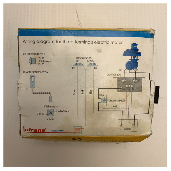 Κουτί ελέγχου βαρούλκου άγκυρας Lofrans 700 - 1000 - 1200W 24V - CB120024