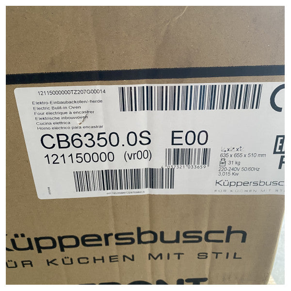 Kuppersbusch CB6350.0S is a compact built-in oven in black with 10 functions.