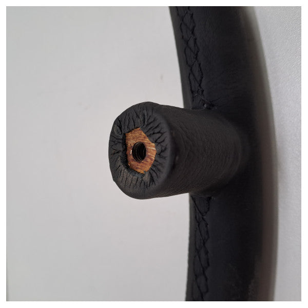 Ручка з нержавіючої сталі, обтягнута шкірою, чорна - 55405264R