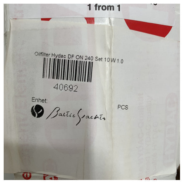 Hydac DF ON 240 Oilfilter Set 10 W 1.0