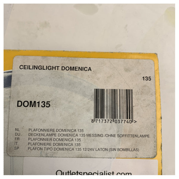 Vetus DOM135 brass ceiling light 135 mm 12/24V