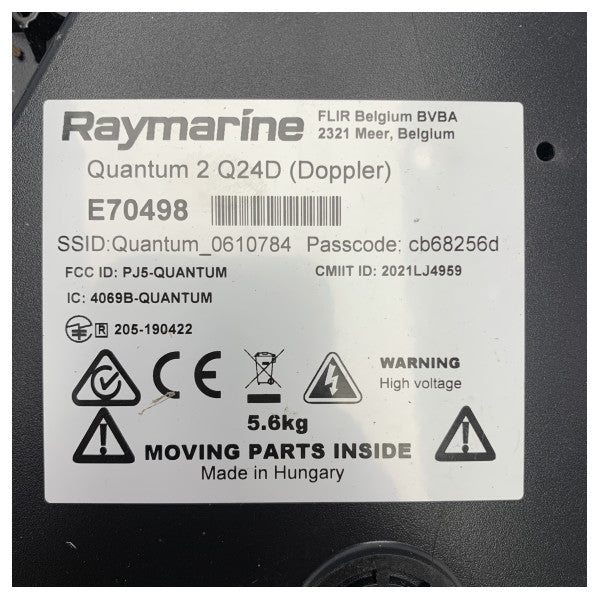 Used Raymarine quantum 2 24D doppler radar - E70498