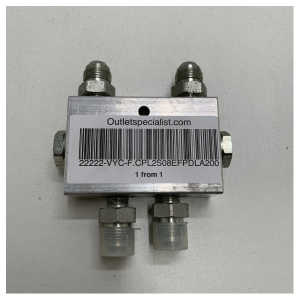 Marine Hydraulic Double Pilot Valve DANA F.CPL2S08EFPDLA200 - Durable Aluminum 30L/min, 5 Bar