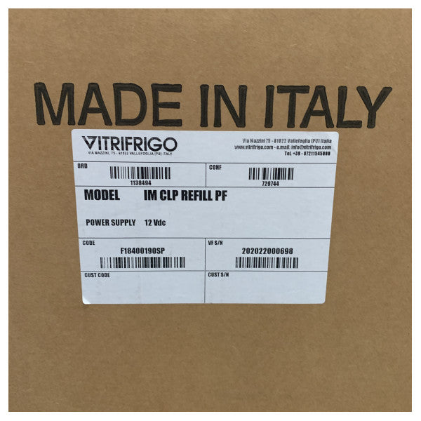 Vitrifrigo IM CLP ricarica PF fabbricatore di ghiaccio marino in acciaio inox 12V - F18400190SP