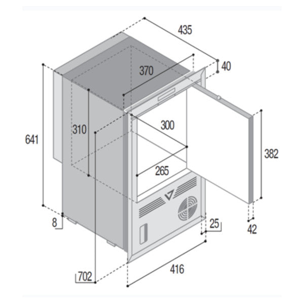 صانعة الثلج البحرية المصنوعة من الفولاذ المقاوم للصدأ Vitrifrigo IM CLP إعادة تعبئة PF 12V - F18400190SP