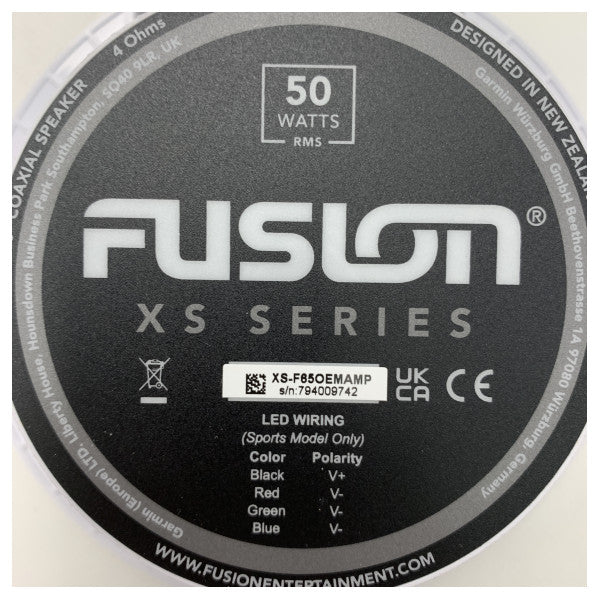 Високоговорител Fusion XS серия, устойчив на морски условия, черен 200W | 6,5 инча - 010-02196-00