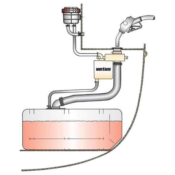 Vetus FS5125 51 mm splash-top | fuel overflow