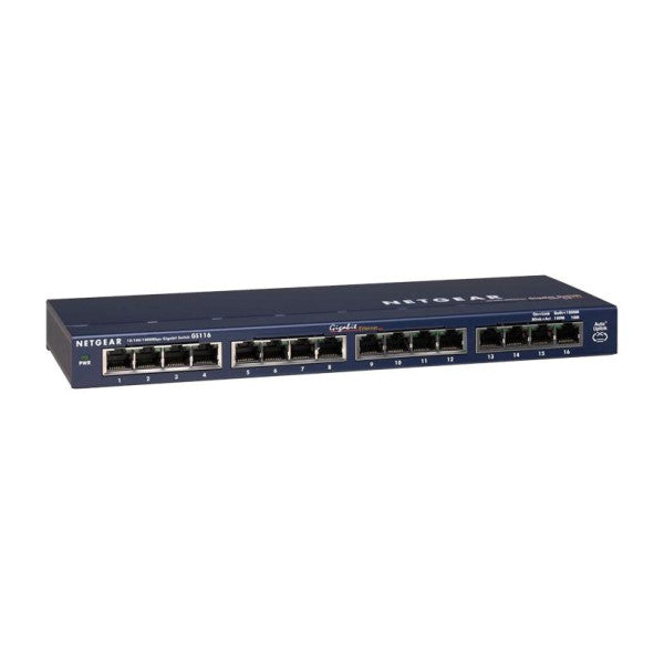 Comutador Ethernet Netgear prosafe POE de 16 portas - FS116PEU