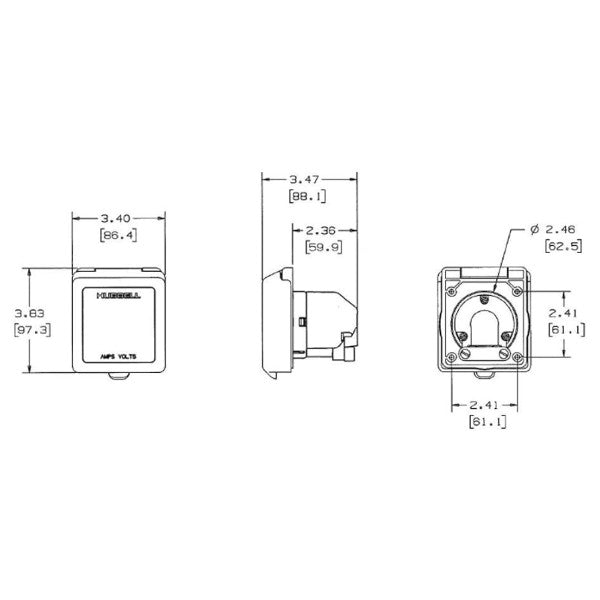 Hubbell HBL332NM 32A shower power inlet stainless steel