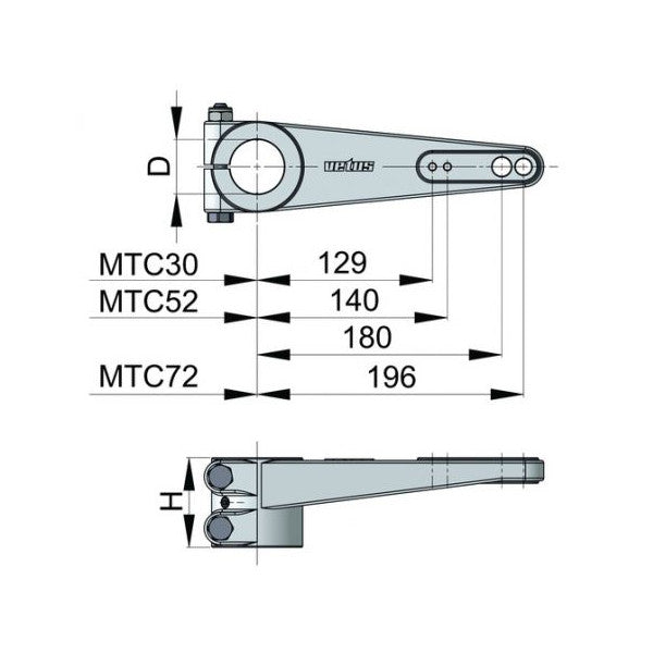 USED Vetus aluminium rudder arm for 30 mm shaft - HELM30