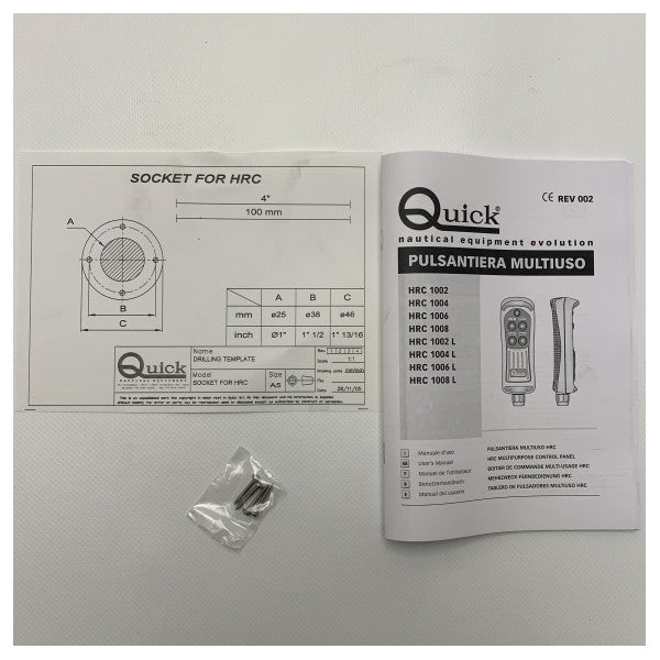 Quick HRC1002 Ενσύρματο ενσύρματο χειριστήριο χειρός για βαρούλκο 2 λειτουργιών