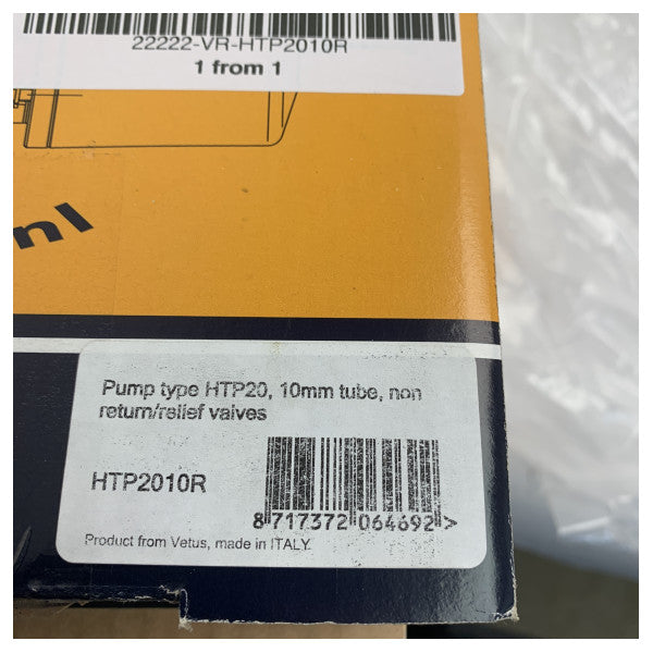 Pompa sterzo idraulica Vetus HTP2010R Tubo flessibile HTP20 da 10 mm