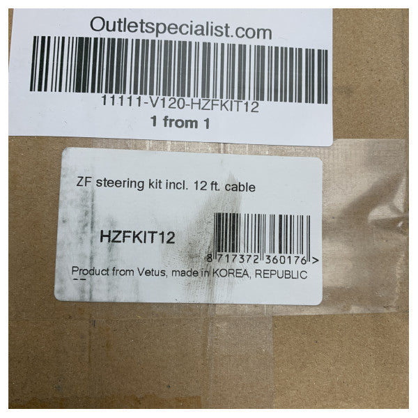 Vetus HZFKIT12 ZF マニュアルステアリングキット 12フィート ステンレススチール
