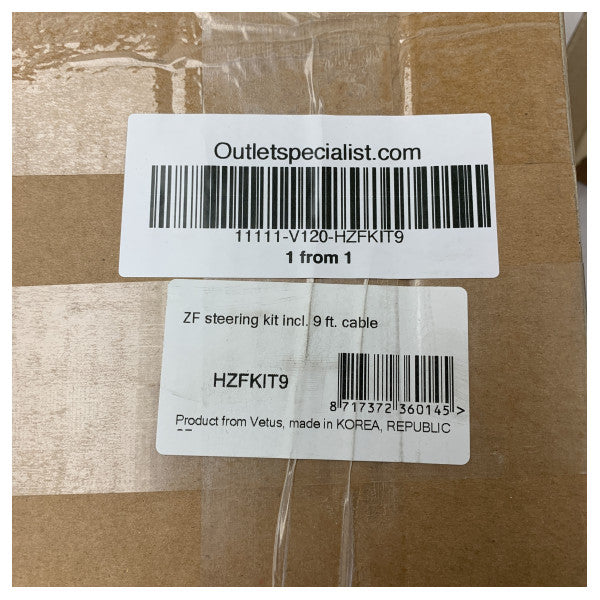 Vetus HZFKIT9 ZF комплект за ръчно управление 9 фута от неръждаема стомана