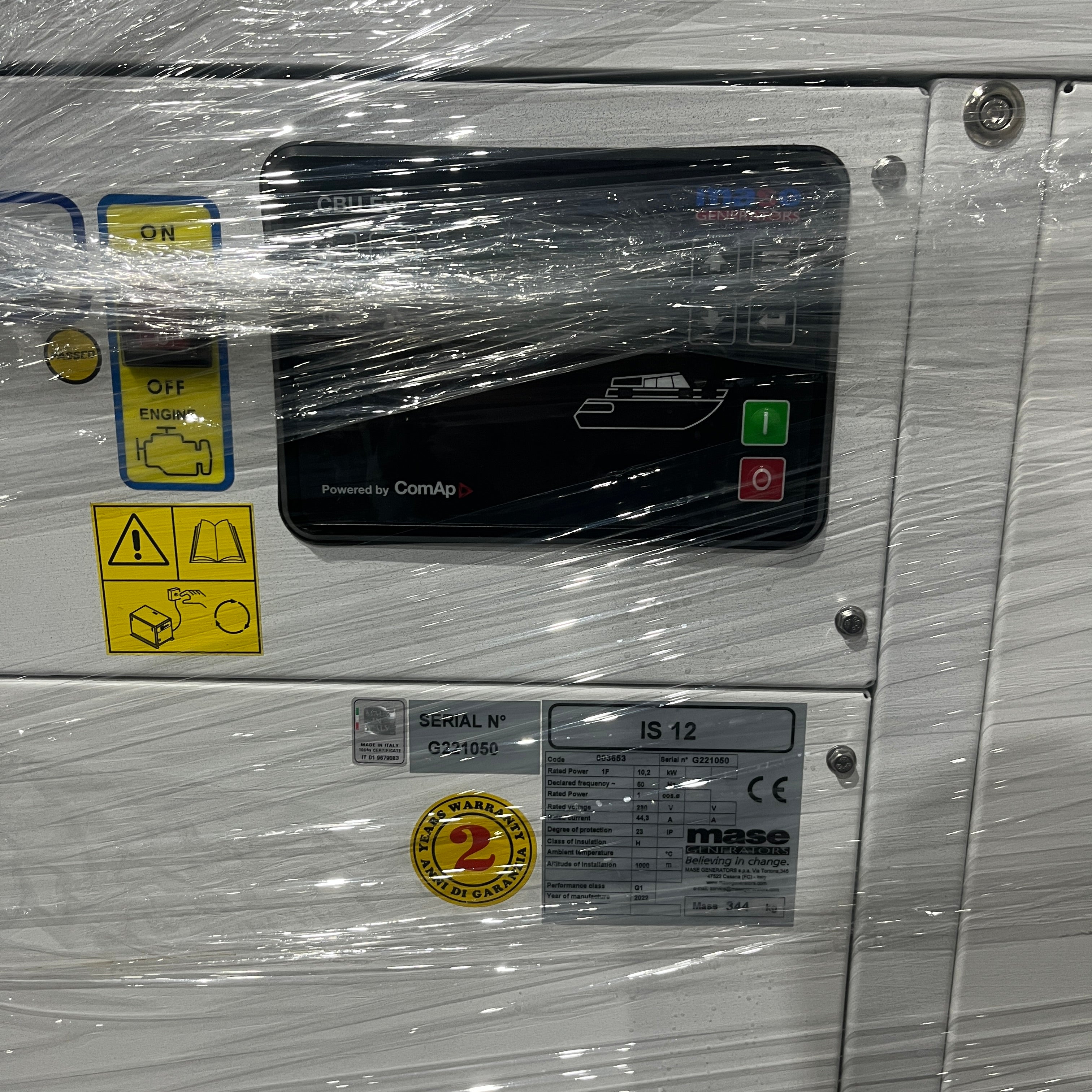 Морський дизель-генератор Mase IS12 12 кВА 230 В | 50 Гц | 1500 об/хв