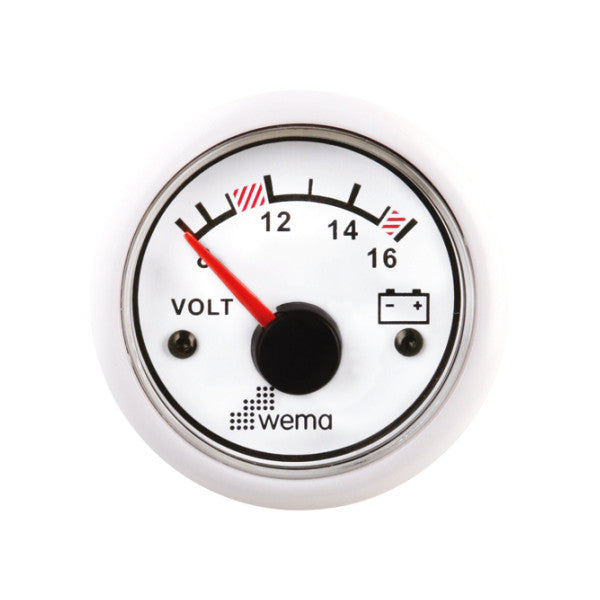 Wema white battery level indicator white 0 - 16V - 110334