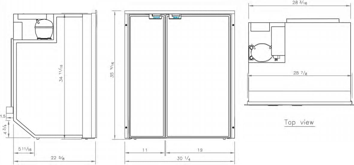 Isotherm Cruise 200 stainless steel 200L compressor refrigerator - freezer 12/24V