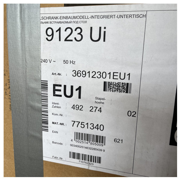 Miele K9123UI build-in under counter compressor cooled refrigerator 230V