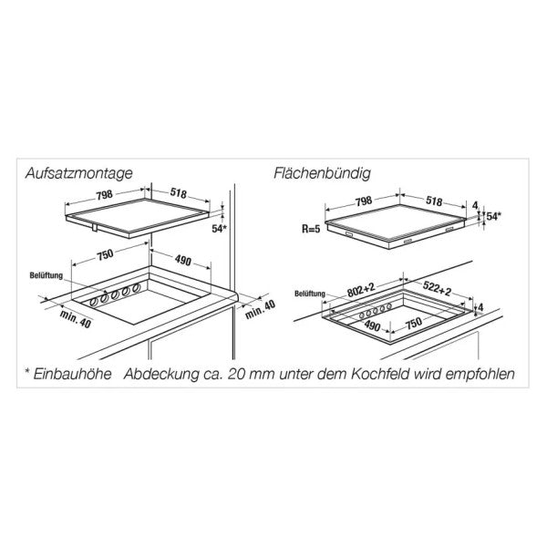 Kuppersbusch 4 brænder induktionskogeplade indbygget sort 80 cm - KI8120.0SR