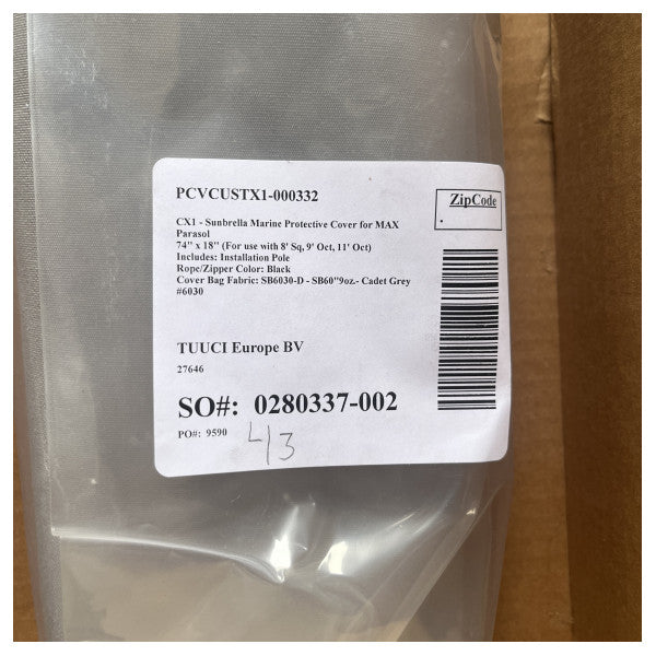 Tuuci Ocean Master MAX-Classic Stainless Steel Octagon 9' Parasol in Cadet Grey