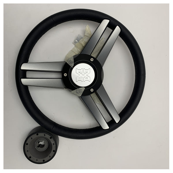 Volante Isotta MLB a 3 razze in pelle marina D350 mm nero