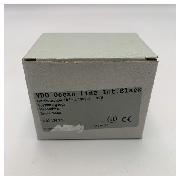 VDO 0-10 Bar Black Red Round Pression 12V-N02-124-130