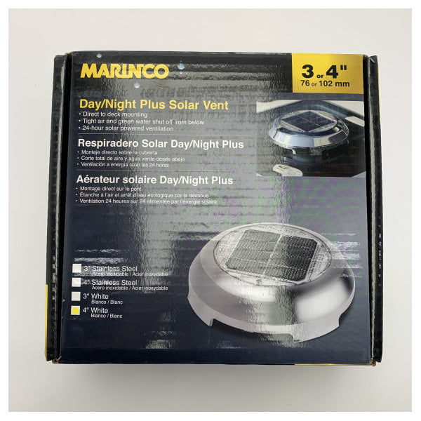 Marinco 4 pouces Journée blanche | Ventilateur solaire nocturne - N20704W