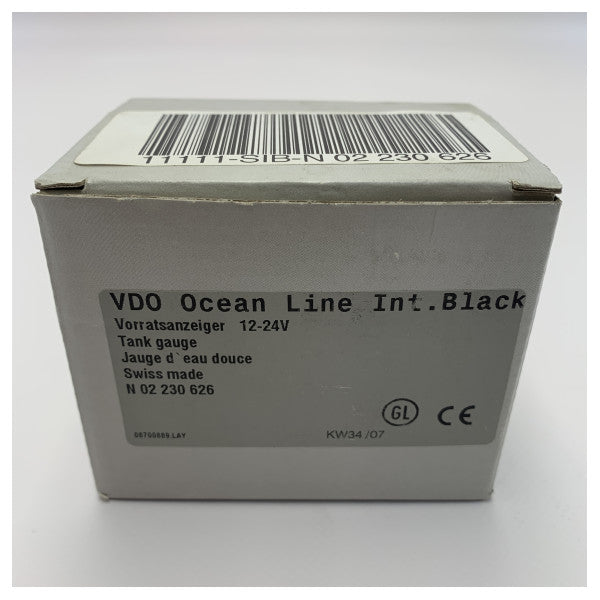 VDO Ocean Line spillvattennivåmätare svart 12V - N 02 230 626