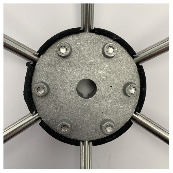 Volante em couro preto Allpa para barcos de recreio - raios em aço inoxidável durável, resistente às intempéries - NL7360/01