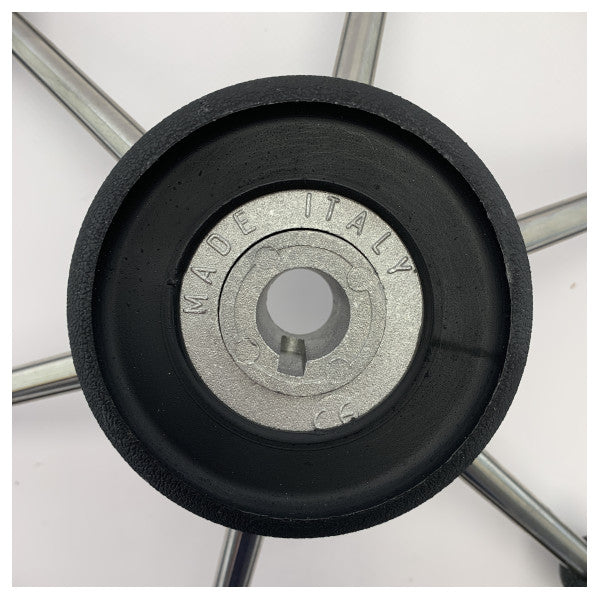 Volante em couro preto Allpa para barcos de recreio - raios em aço inoxidável durável, resistente às intempéries - NL7360/01