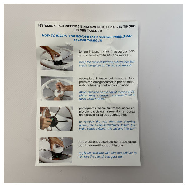 Volante em couro preto Allpa para barcos de recreio - raios em aço inoxidável durável, resistente às intempéries - NL7360/01