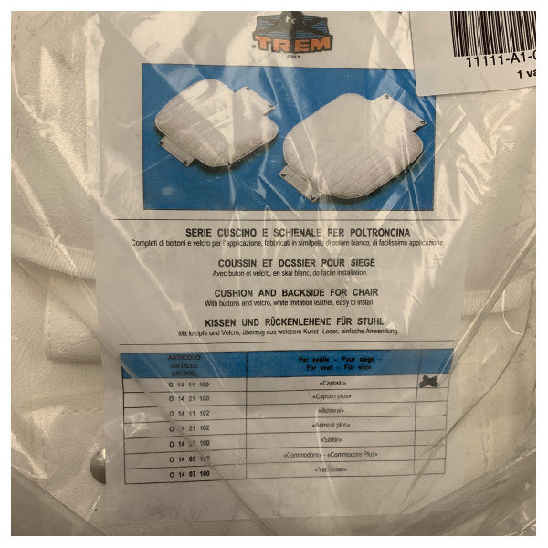 Kit de almofadas para bancos de capitão Trem branco - 014 11 100