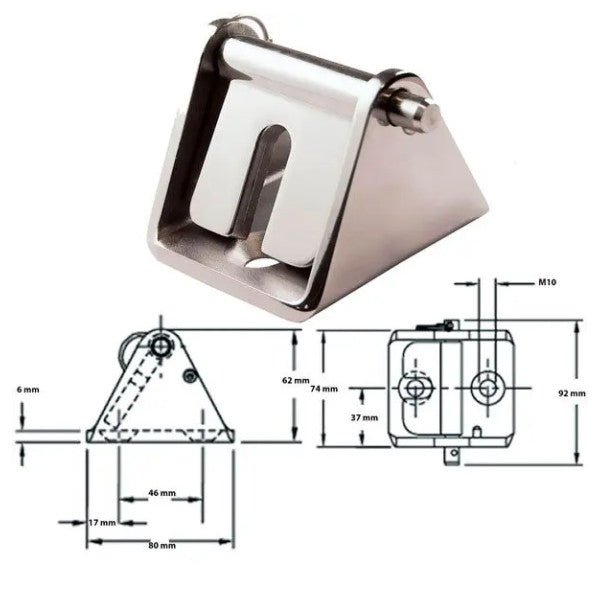 Maxwell P104335 stainless steel chain stopper 10 mm