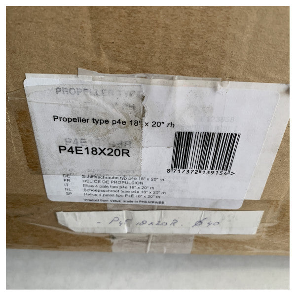 Vetus P4E18X20R 4-bladig 18 x 20-tums RH 35 mm propeller