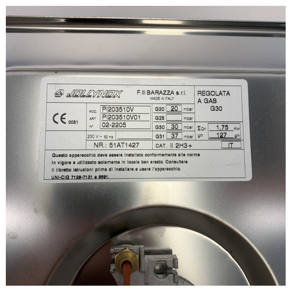 Barazza Jollynox single burner stainless steel gas stove