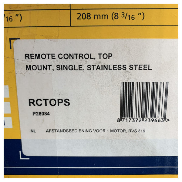 Vetus RCTOPS single engine top mount manual control