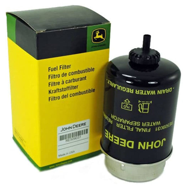 John Deere RE509031 black fuel filter