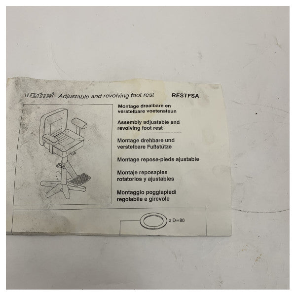 Vetus Restfsa Aluminum Footrest for Marine Pilot Set