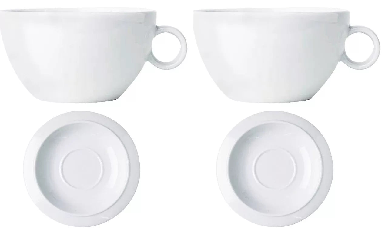 Alessi TAC1 / 78 + TAC1 / 79 Fine tasse de thé en porcelaine avec assiette