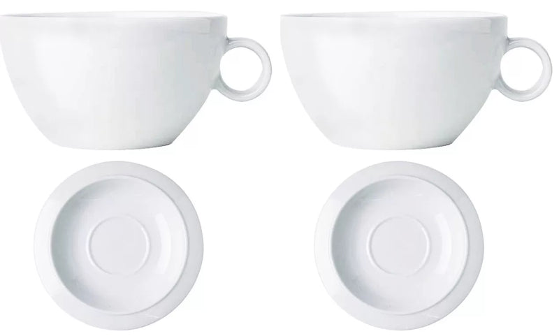 Alessi TAC1/78+TAC1/79 fine china tea cup set with plate